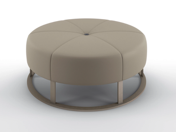 BLANCA - Round upholstered leather bench by BRUNO ZAMPA - view 3